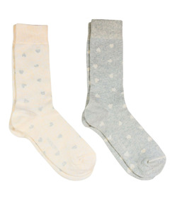 Pokoloko Have a Heart Pima Socks Grey/Beige