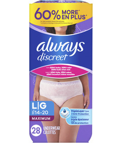 Always Discreet Maximum Protection Underwear Large