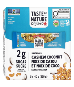 Taste of Nature Snack Bars Cashew Coconut
