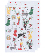 Now Designs Bakers Floursack Dishtowels Meowy Christmas