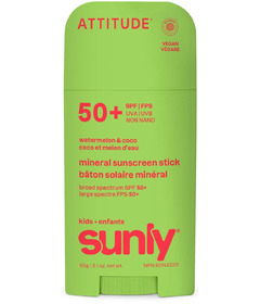 ATTITUDE Sunly Mineral Sunscreen Face & Body Stick Kids SPF 50 Watermelon