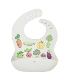 Glitter & Spice Silicone Food Bib Kawaii Veggies