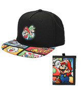 Bioworld Super Mario Snapback Hat and Trifold Wallet Combo