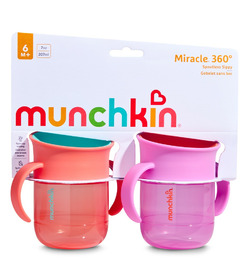 Munchkin Miracle 360 Degree Spoutless Sippy Coral & Purple