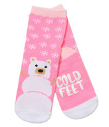 Little Blue House by Hatley Kids Crew Socks Pink Snow Bear