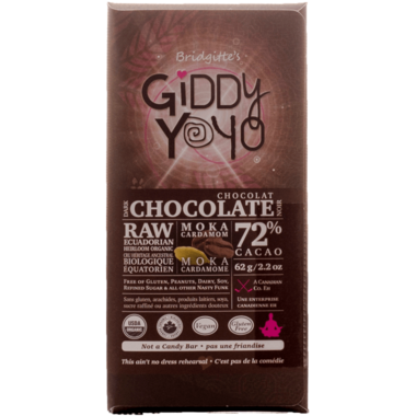 Giddy Yoyo Raw Organic Chocolate Bar Moka Cardamom Giddy Yoyo Raw Organic Chocolate Bar Moka Cardamom