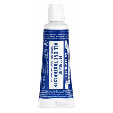 Dr. Bronner\'s Magic Soap Peppermint ALL-ONE Toothpaste Travel Size Dr. Bronner\'s Magic Soap Peppermint ALL-ONE Toothpaste Travel Size