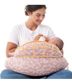 Momcozy Adjustable Nursing Pillow Pink Leaves