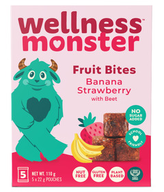image of Wellness Monster Nut-Free Fruit Bites Banana Strawberry with sku:340073