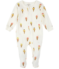 Petit Lem Sleeper Ice Cream Cone Print on Ivory