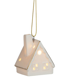 Silver Tree Ornament Ceramic White House