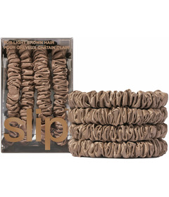 slip Pure Silk Back To Basics Skinny Scrunchies Light Brown