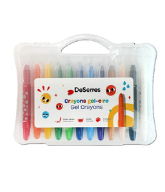 DeSerres Set of 12 Wax Gel Crayons for Kids