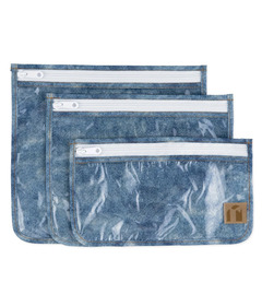 Roamio by Bumkins Clear Travel Bag Set Crushed Denim