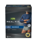Depend Real Fit Incontinence Underwear for Men Maximum Absorbency L/XL