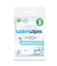 WaterWipes Sensitive+ On The Go Wipes Unscented & Hypoallergenic