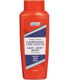Option+ 2-In-1 Hair + Body Wash for Men Fresh Scent