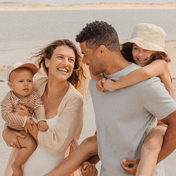 a family at the beach