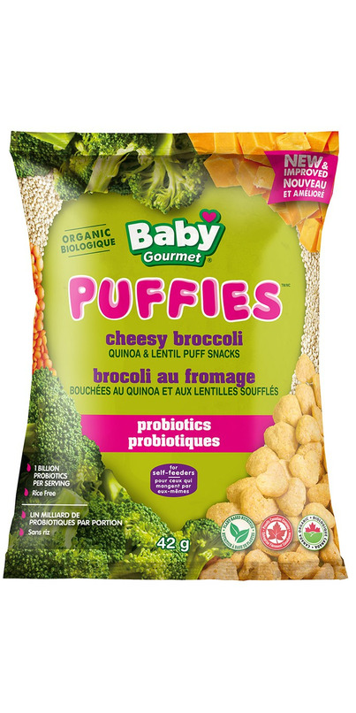 Buy Baby Gourmet Puffies Probiotics Cheesy Broccolli Quinoa Puff Snacks ...