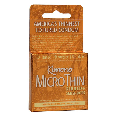 Kimono MicroThin Ribbed + Sensi-Dot Condoms Kimono MicroThin Ribbed + Sensi-Dot Condoms