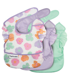 Tiny Twinkle Mess Proof Easy Bib Pack Floral Pop
