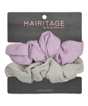 Hairitage Waffle Scrunchies Violet + Gris