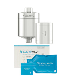 Santevia Shower Filter Chrome & Shower Filter Refill Bundle