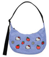 BAGGU Medium Nylon Crescent Bag Embroidered Hello Kitty