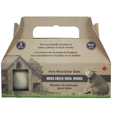 Moss Creek Wool Works Pure Wool Dryer Balls in Natural Moss Creek Wool Works Pure Wool Dryer Balls in Natural