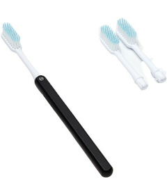 Nada Adult Toothbrush Starter + 2 Brush Heads Soft Black