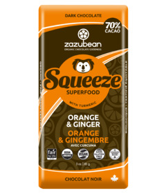 image of zazubean Squeeze Orange & Ginger 70% Cacao Chocolate with sku:81981