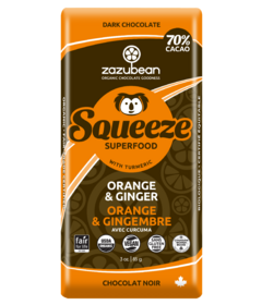 Chocolat 70 % cacao à presser à l'orange et au gingembre de Zazubean