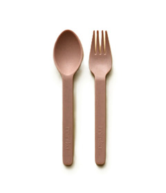 Minika Wheat Straw Utensil Set Sorbet