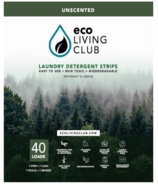 Eco Living Club Detergent Strips Unscented (bandes de détergent non parfumées) 