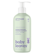 ATTITUDE Baby Leaves shampooing et nettoyant pour le corps 2 en 1 à la pomme douce