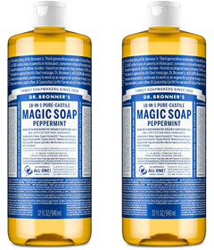 Dr. Bronner's Organic Pure Castile Liquid Soap Peppermint Bundle