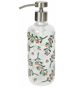 image of Now Designs By Danica Glass Soap Pump Winterberry with sku:334838