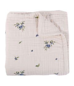 House of Elia Organic Cotton Muslin 4 Layer Blanket Blueberry