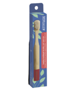 ATTITUDE brosse à dents en bambou pour enfants manche rouge
