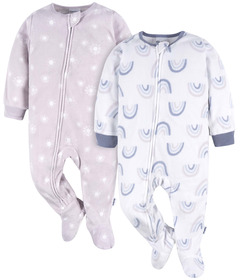 Gerber Childrenswear Footed Blanket Sleepers Rainbows