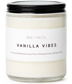 Wax + Fire Soy Candle Vanilla Vibes 