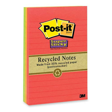 Post-it Super Sticky Recycled Lined Notes Post-it Super Sticky Recycled Lined Notes