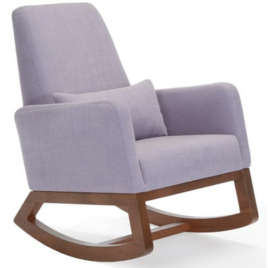 Monte Design Joya Rocker Natural Cotton Linen Blend & Walnut Base Monte Design Joya Rocker Natural Cotton Linen Blend & Walnut Base