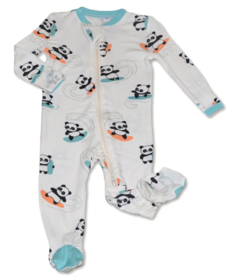 Silkberry Baby Bamboo Footed Sleeper Surfs Up Panda Print
