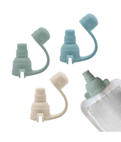 Baby Bliss Food Pouch No Spill Tops Sage, Dusty Teal & Almond