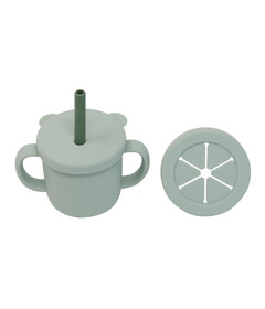 Glitter & Spice Grow with Me Silicone Cup Snack Set Sage