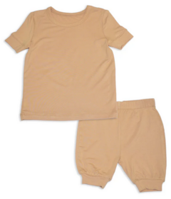 Silkberry Baby Bamboo Short Sleeve Top And Short Pajama Set Cookie