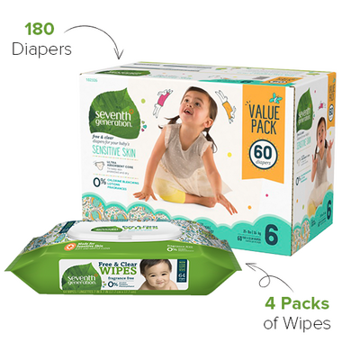 Seventh Generation Size 6 Diapers & Wipes Bundle Seventh Generation Size 6 Diapers & Wipes Bundle