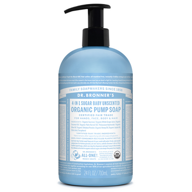 Dr. Bronner\'s 4-in-1 Sugar Baby Unscented Organic Pump Soap Dr. Bronner\'s 4-in-1 Sugar Baby Unscented Organic Pump Soap
