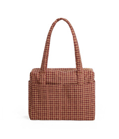 BAGGU Small Cloud Carry On Tan Houndstooth